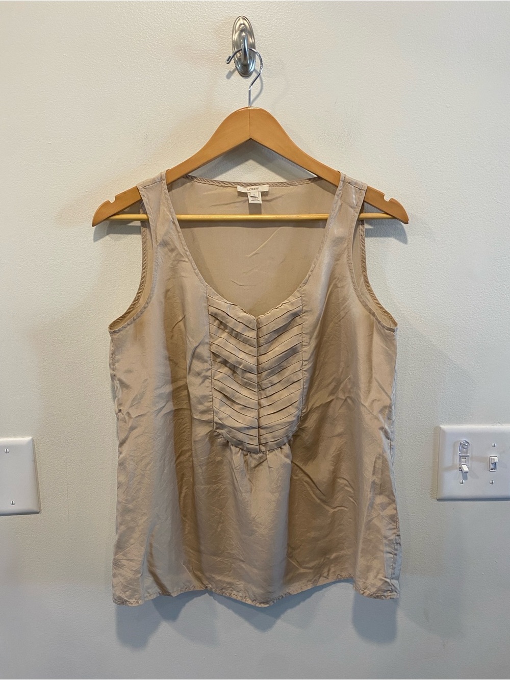 J. Crew Women’s Silk Pleated Tank Top Size 6 Machine Washable old money luxury